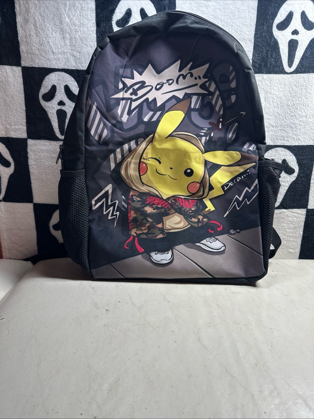 Pikachu Hip-Hop Kids Backpack in Black and Yellow